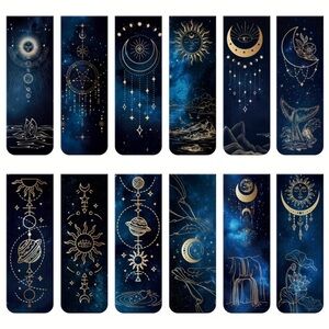 Brand New 12pcs Celestial Magnetic Bookmarks